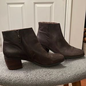 Lucky brand dark brown leather booties